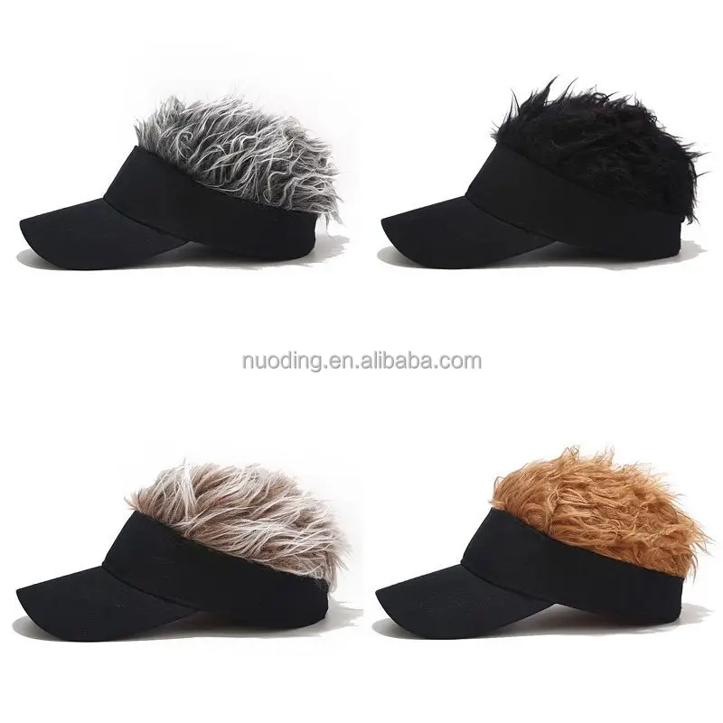 Creative sunshade Novelty Personalized Golf Baseball wig Hair Extension Synthetic short Hair Integrate Caps Hat for men