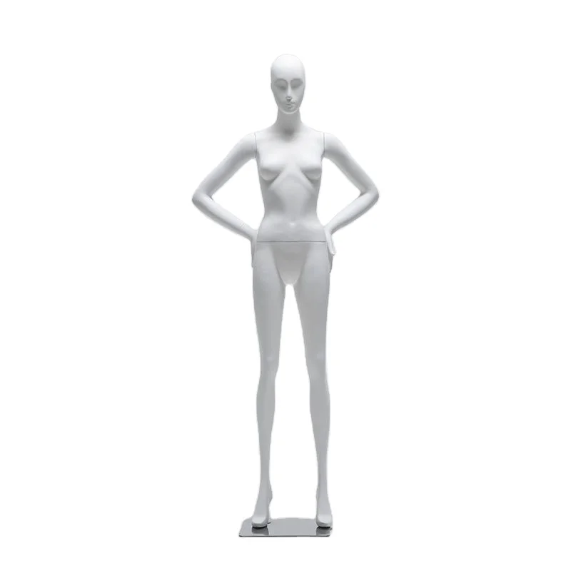 High Quality Full Body Women Mannequin Dummy Abstract Head Female Glossy White Mannequin For Display Clothes