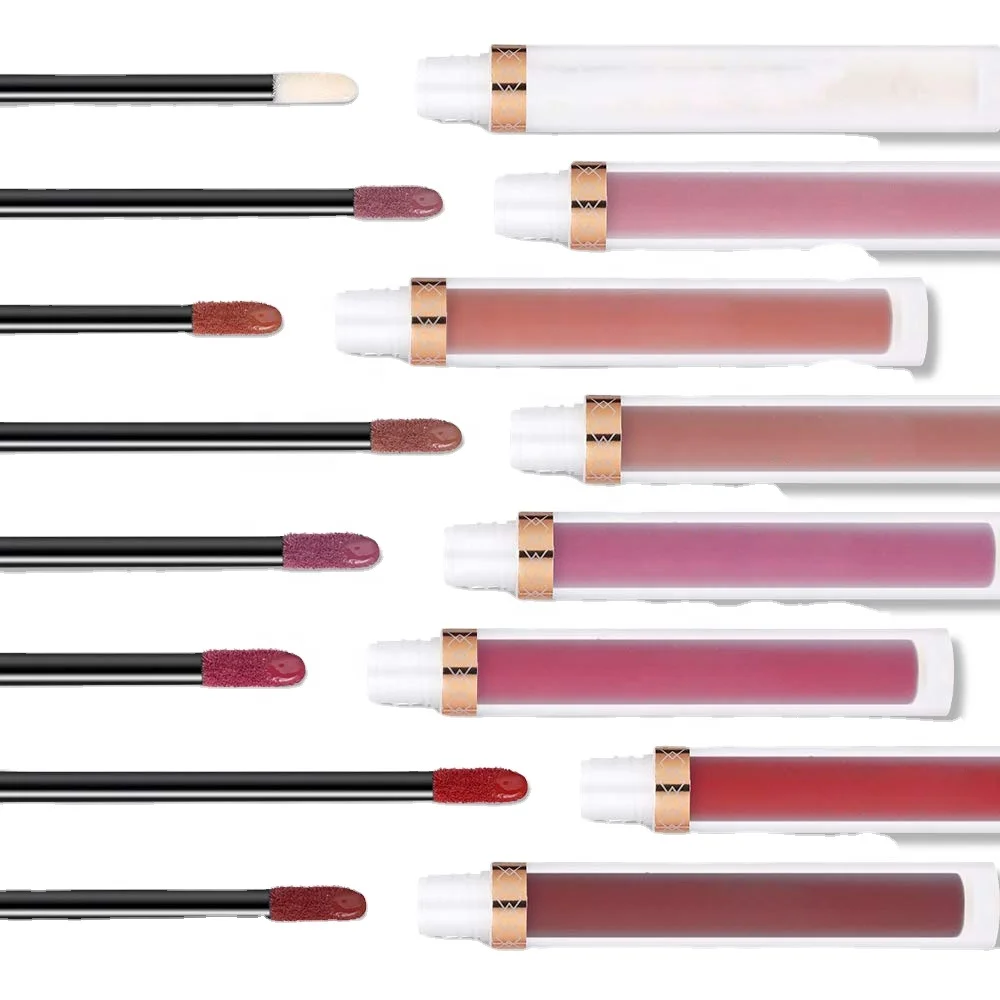 7Pcs Matte Liquid Lipstick + 1Pcs Lip Plumper Makeup Set Kit, Long Lasting Waterproof Velvet Lip Gloss Set, Pigmented Lip Makeup