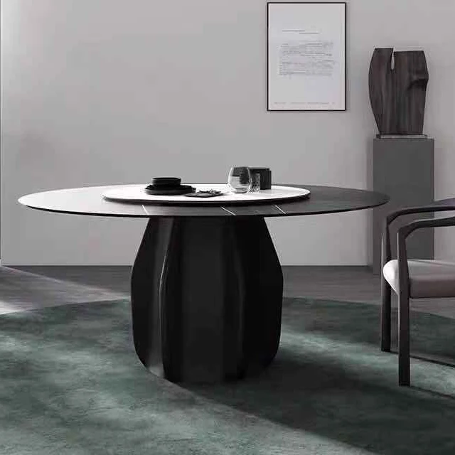 Grey marble contemporary round dining table small granite dining dinning room table