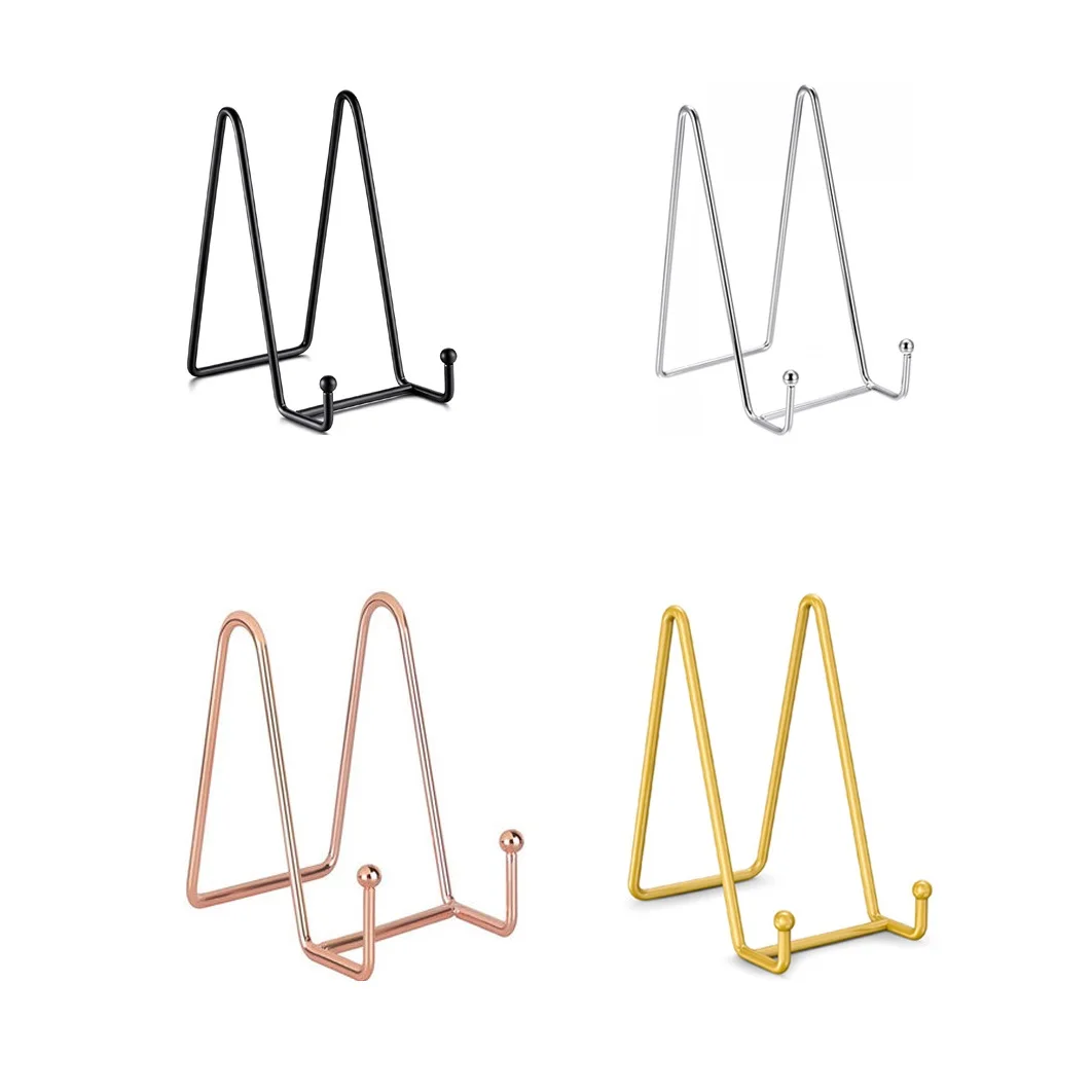 Metal Plate Stands for Display Picture Frame holder Stand Decorative Plate Book Photo Easel