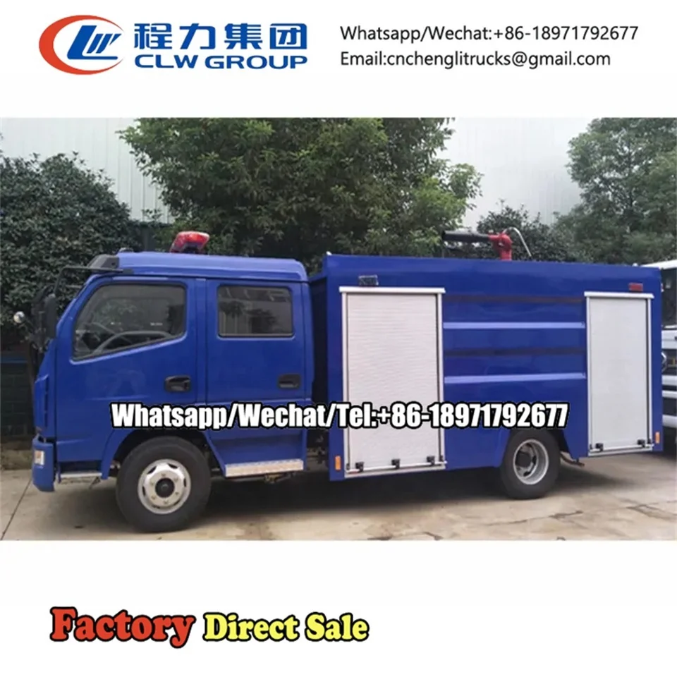 Автоцистерна Dongfeng d2.5 4x2 с двойной кабиной для пожаротушения 5000l 6000l китайский бренд пожарная машина цена