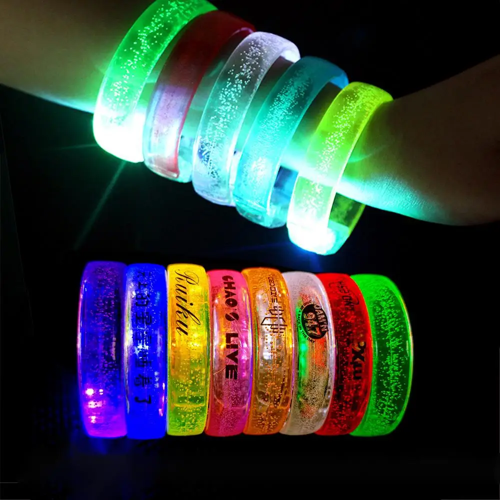 Hot Sale Custom Logo Flashing Wristband Light up Led Bracelet With Led Light