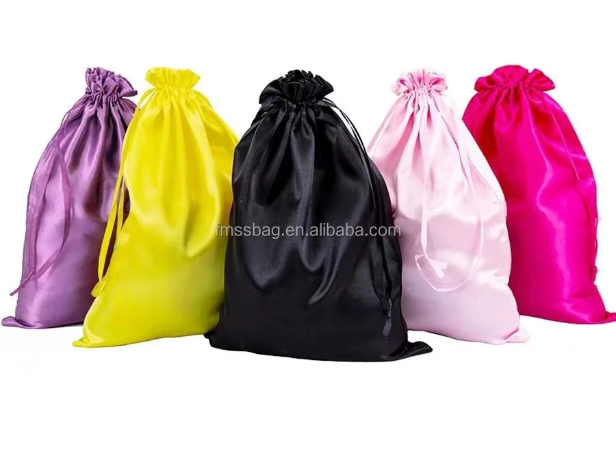Hot reusable makeup bundle Pocket High quality Jewelry storage bag Custom Size with logo Eco-friendly satin shoe dust bag