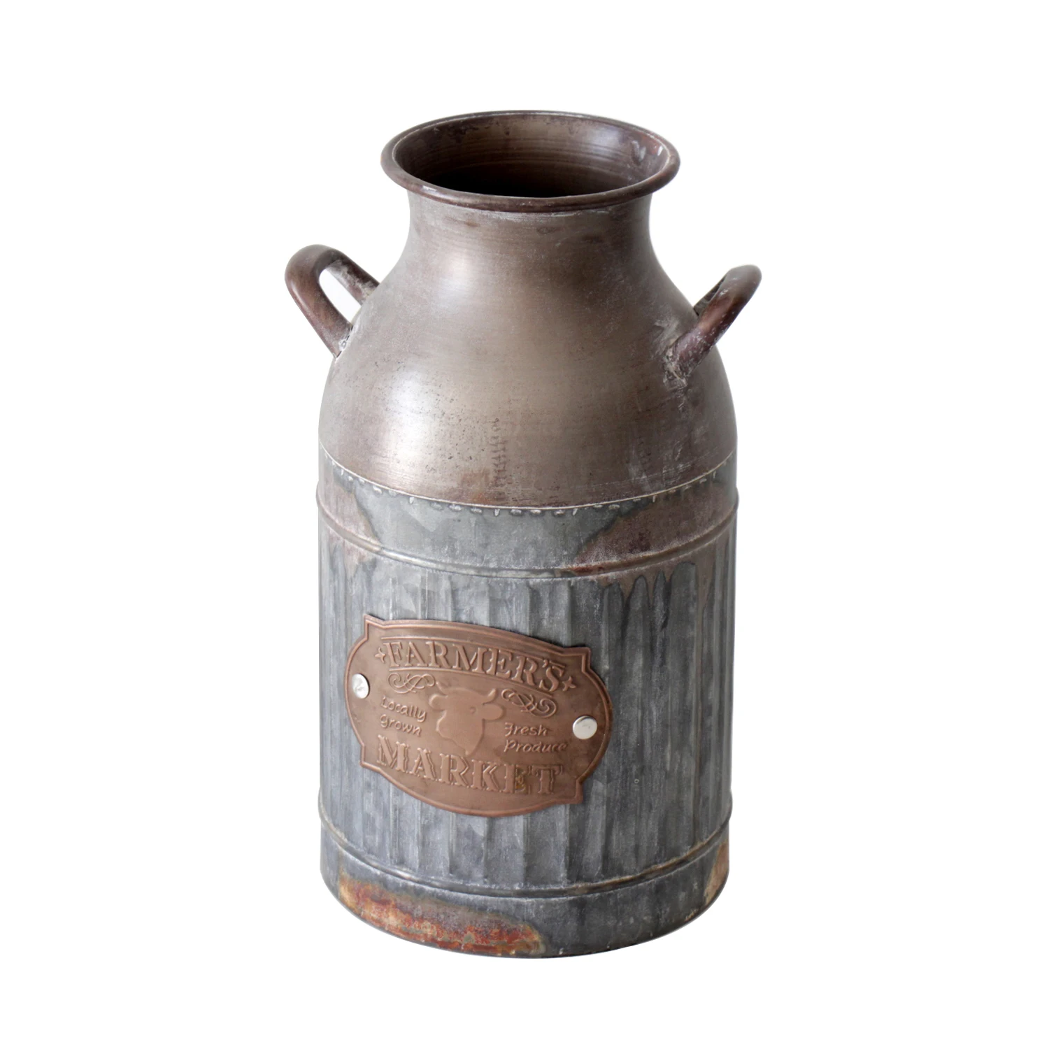 HYKING Shabby Chic Flower Vase Vintage Farmhouse Jug Vase Metal Rustic Vase Holder for Home Decor