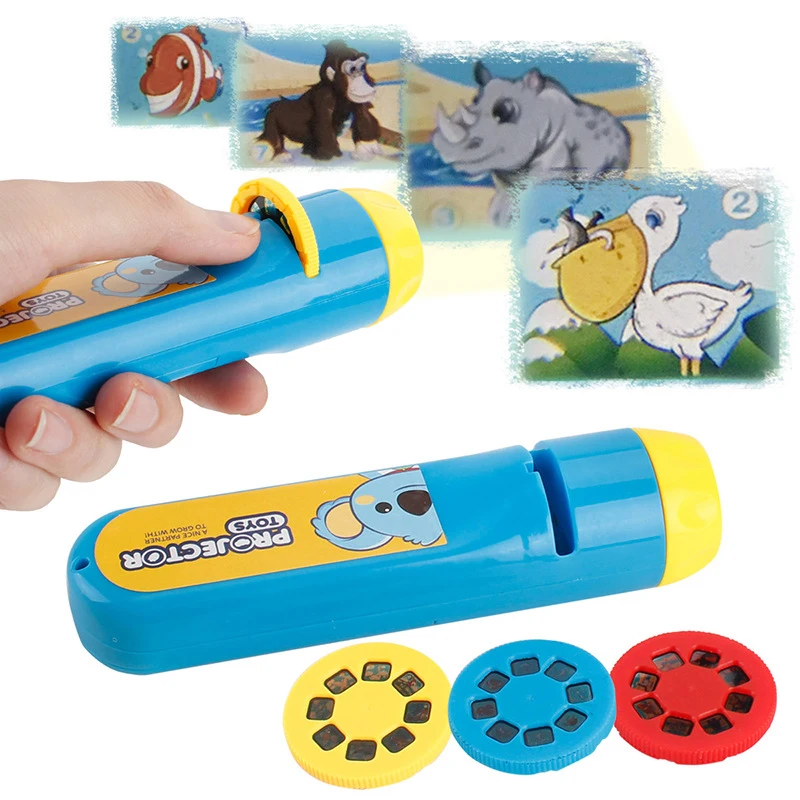 Educational Portable Torch Light Toy Flashlight Projector Toy For Animal Projection Starry Lights Kids Toys