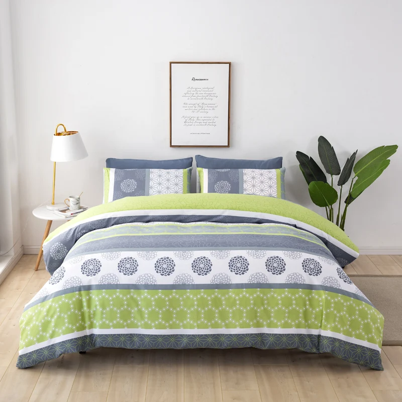 Oeko-Tex Custom Ultra Soft Cotton Fabric Fresh Luxury Beddings Comforter Duvet Cover Set