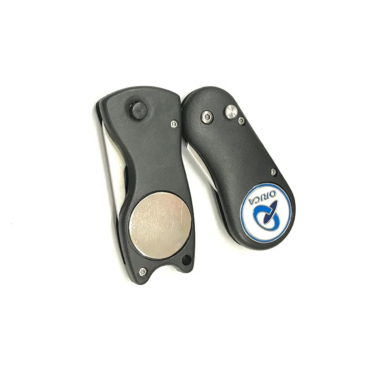 Golf Customized Logo Retractable Metal Golf Divot Tool Ball Markers