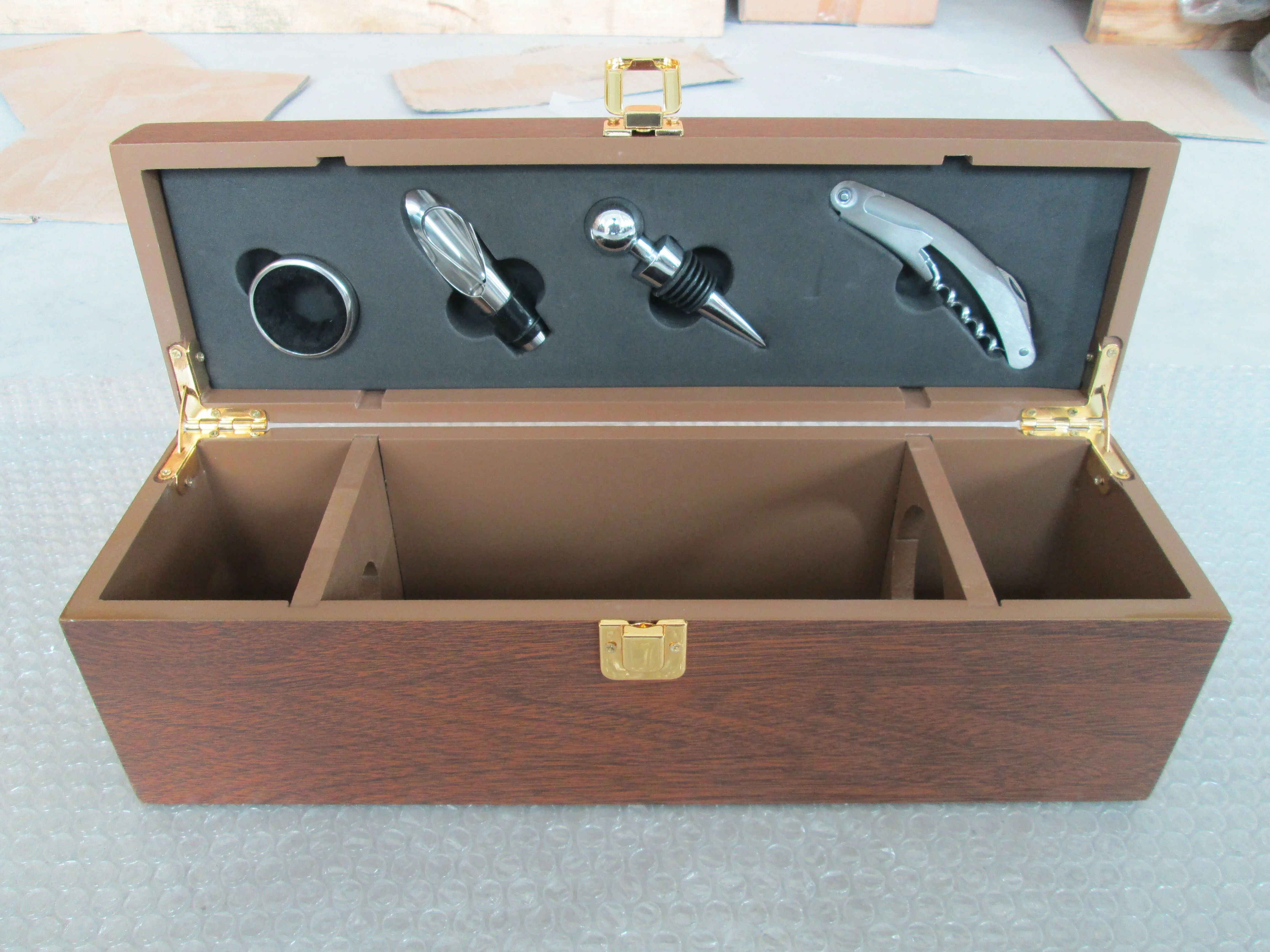Wood wine box wine tool set with wooden box  for 1bottle