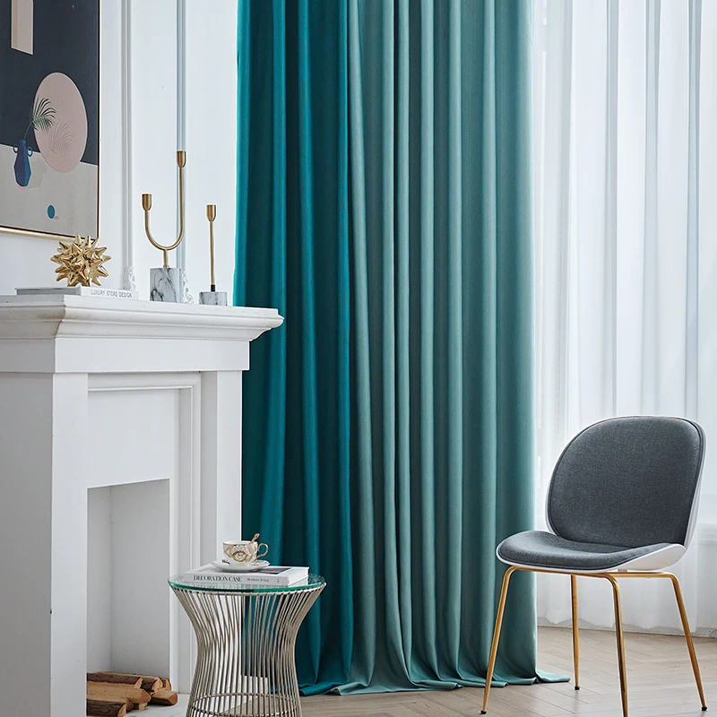 ZhongHua Forest Green Style Jacquard Good Quality  Fabric Curtain For Living Room