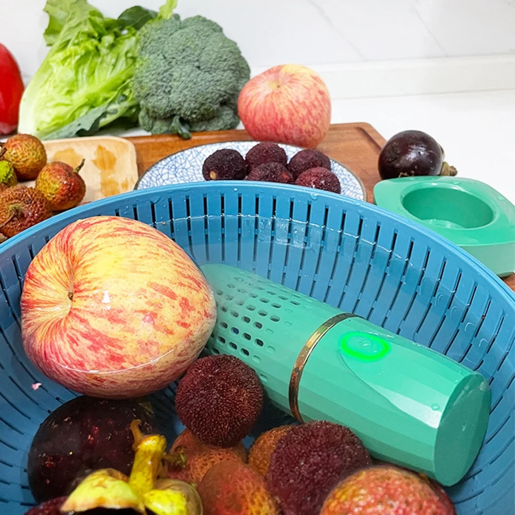 Portable Fruit Vegetable Washing Machine Capsule Shape Ultrasonic Wireless Meat Fruit Food Purifier Kitchen Food Cleaner Machine