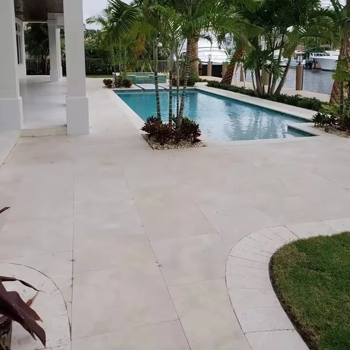 Factory Price Pool Coping Tumbled Natural Marble Limestone Pavers Outdoor Travertine French Pattern Floor Tile