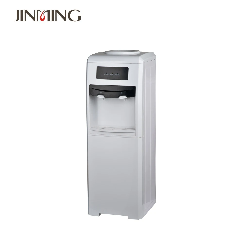 JINMING hot cold water dispenser Vertical water dispenser compressor cooling  free standing  water cooler with storage cabinet