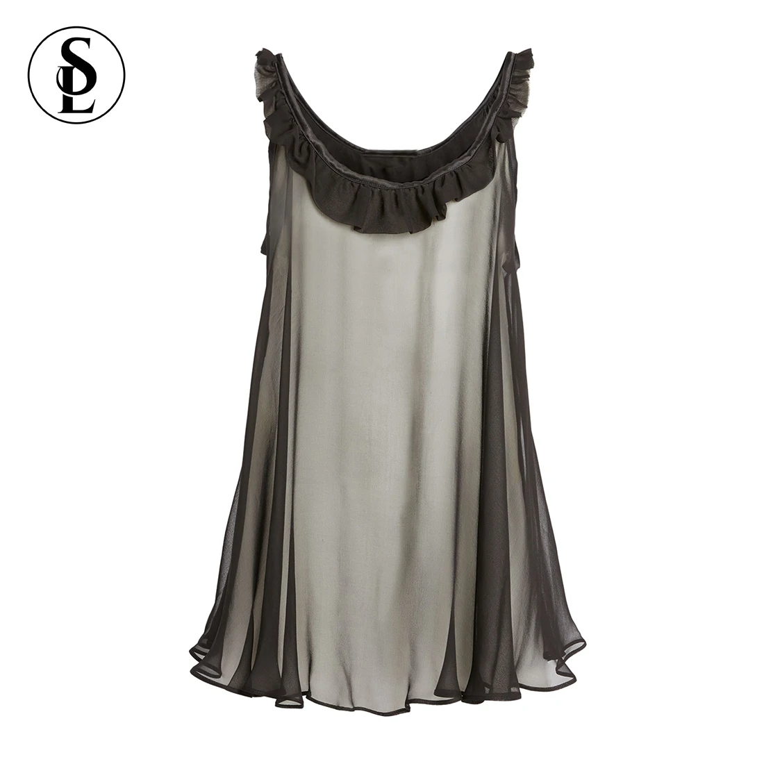 Lingerie Uncensored Sexy Lingerie Fancy Dress See Through Slik Chiffon Ruffle Babydoll Lingerie