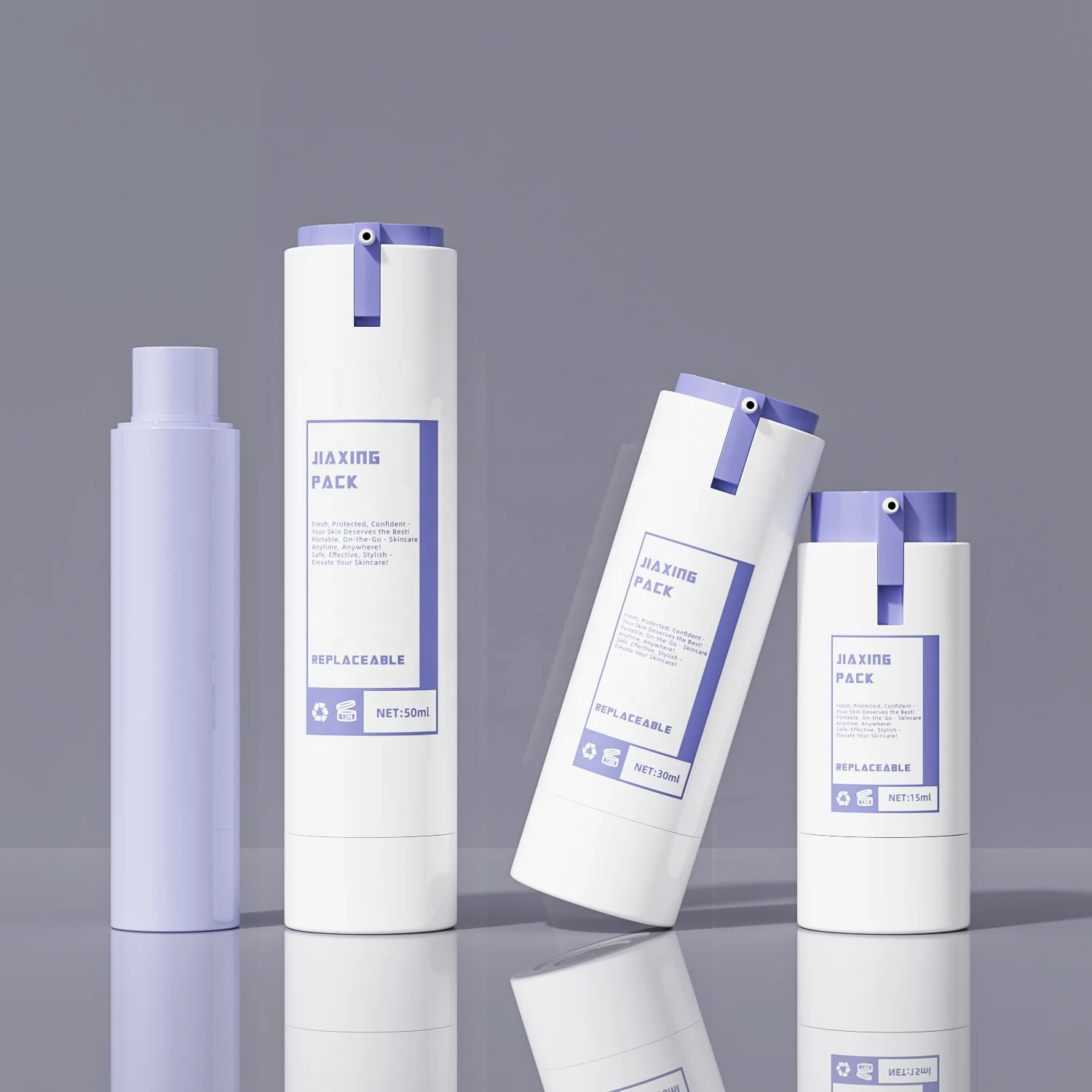 15ml 30 ml 50ml Cosmetic airless pump bottle cream packaging plastic PP serum airless bottle for cosmetics