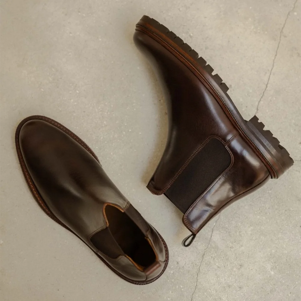 Wholesale Autumn Winter chelsea Boots Genuine Leather Boots for Men