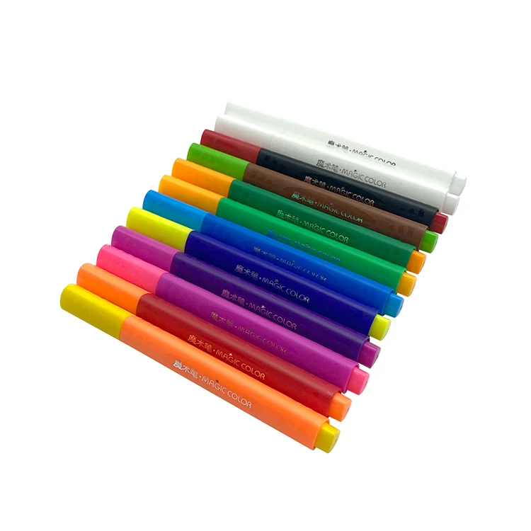 suppliers custom promotion water based ink magic changing color marker pens 9+1 18+2 colors for kids DIY