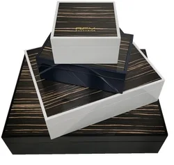 Custom High-Grade Piano Lacquer Wooden Box Ebony Lacquer Gift Box Mdf Mounted Wood Grain Boxes For Jewelry