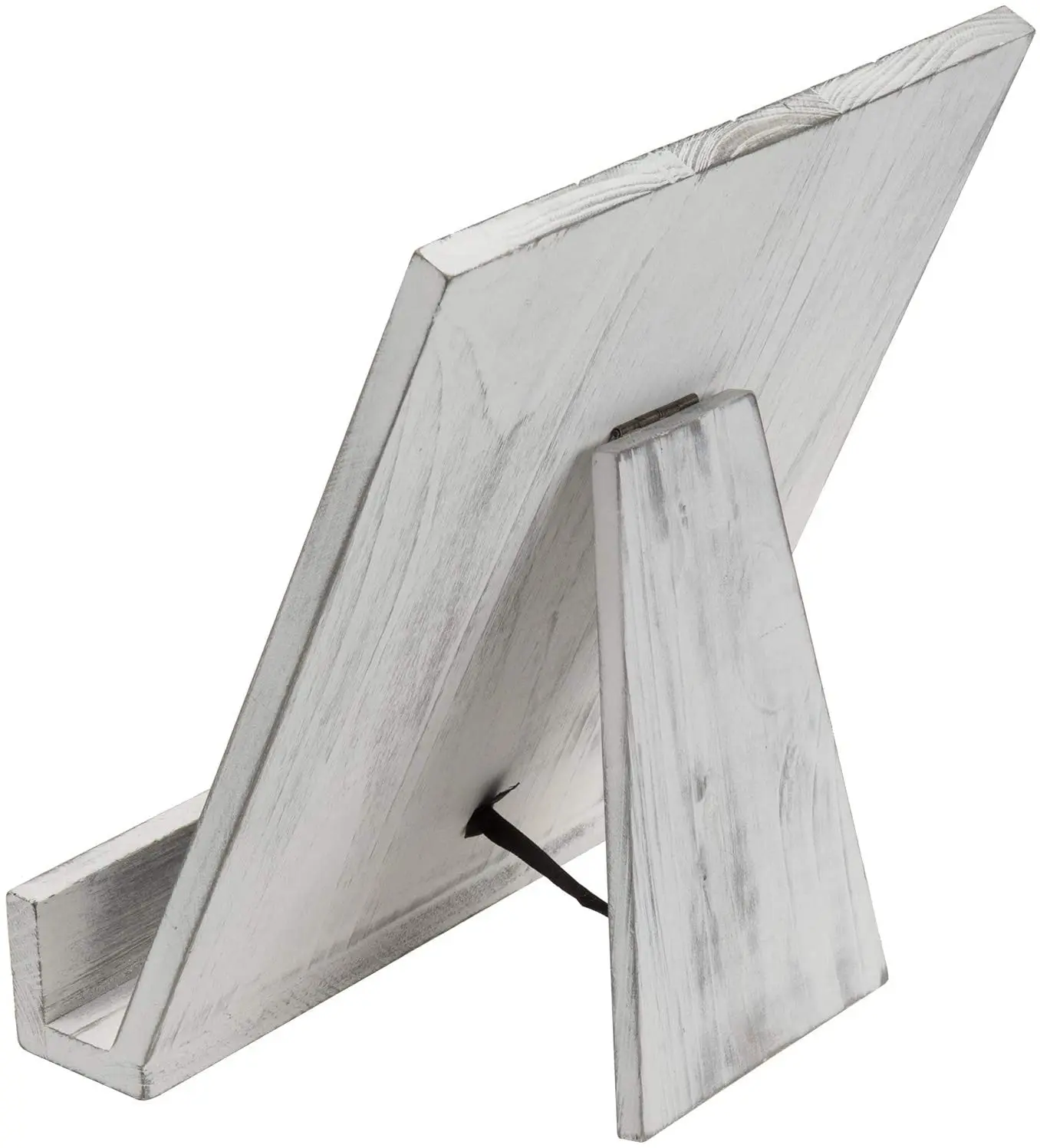 
Farmhouse Style Distressed Vintage White Wood Kitchen Cookbook Holder Stand with Folding Kickstand 