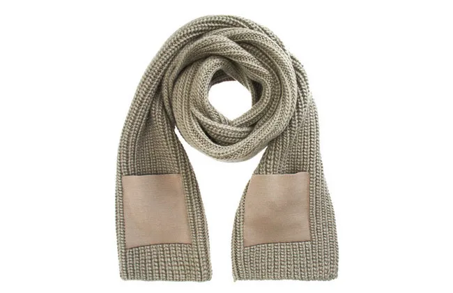 Индивидуальный однотонный Простой стиль Вязаный теплый шарф