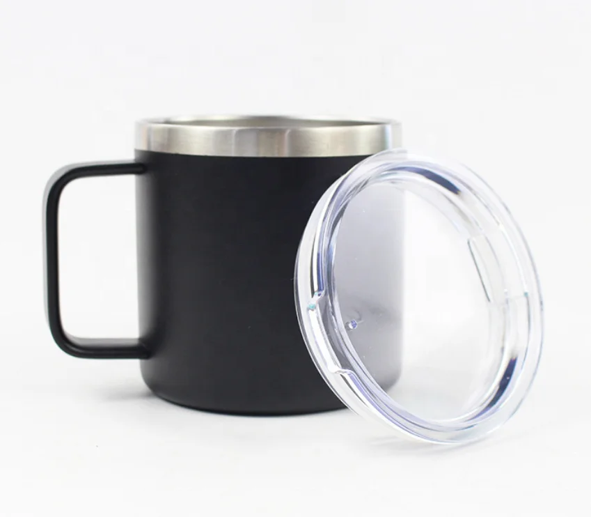 Custom logo cheap insulated Stainless Steel coffee vacuum camping vacuum mug  with lid