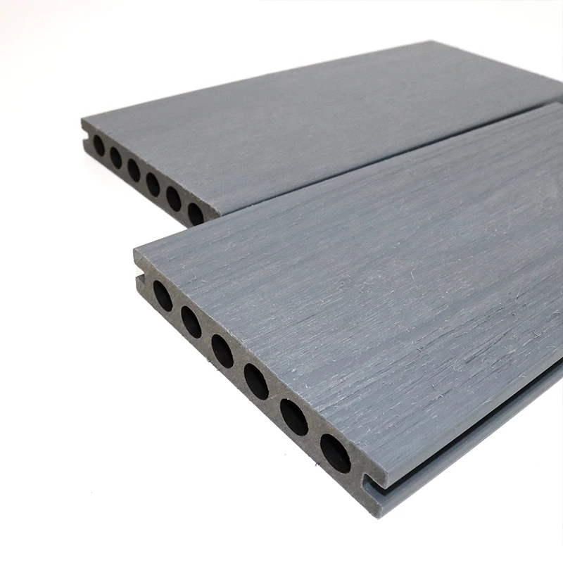 Exterior patio terrace wood look Co-extrusion water resistant hollow brushed capped wpc board decking