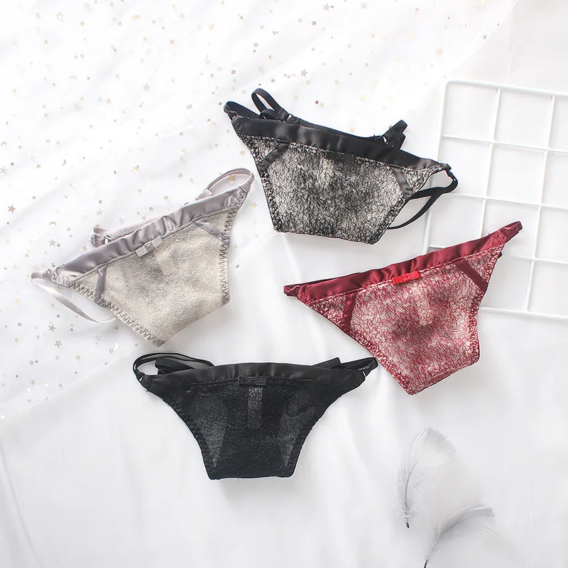 
Best selling lace low waist thongs female hot transparent ladies underwear thin belt mesh girl sexy underwear 