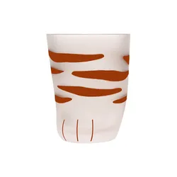 300ml Cute Cat Claw Frosted Glass Cup Kid Glass Tumbler for Kitty Lovers Gift Milk Water Juice Drinking
