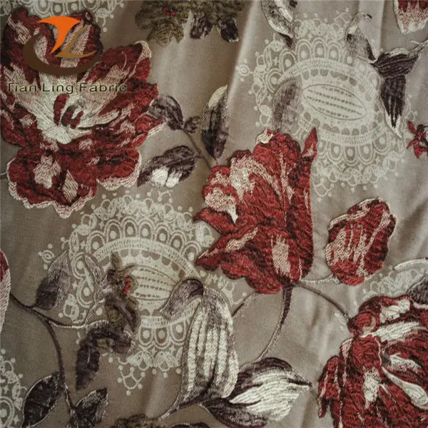 Newest damask fabric jacquard curtain brocade with cheapest price