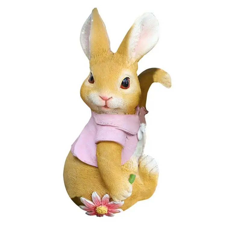 
Garden Small Animal Rabbit Decoration Resin Crafts Statues Creative Outdoor Garden Courtyard Cute Cartoon Animal Rabbit Pendant 