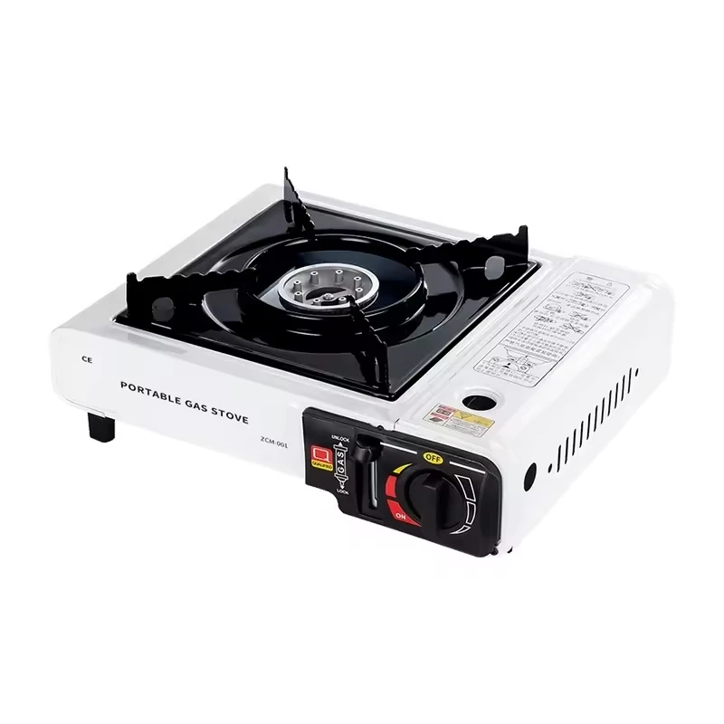 New Portable Outdoor Stainless Steel Card Type Gas Stove Suitcase Travel Picnic Cassette Propane Butane Camping Gas Stove