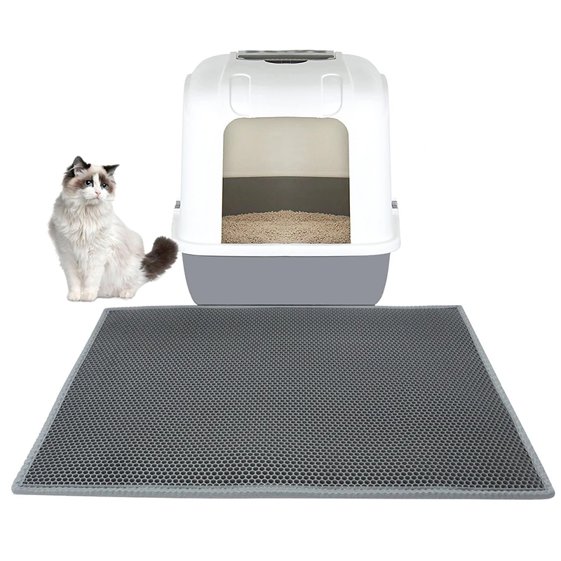 Honeycomb Double-Layer Design Waterproof Urine Proof Cat Box Mat Kitty Litter Mat Litter Trapper Carpet