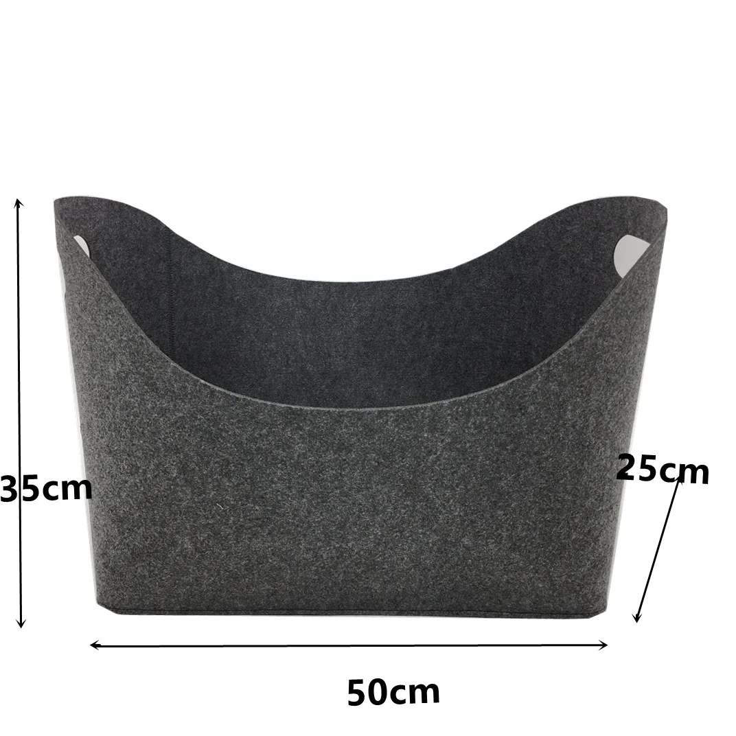 Promotion Reusable Felt Bag 3mm Eco-friendly Felt Foods Delivery Custom Large Firewood Basket Handbag Shopping Tote Bag