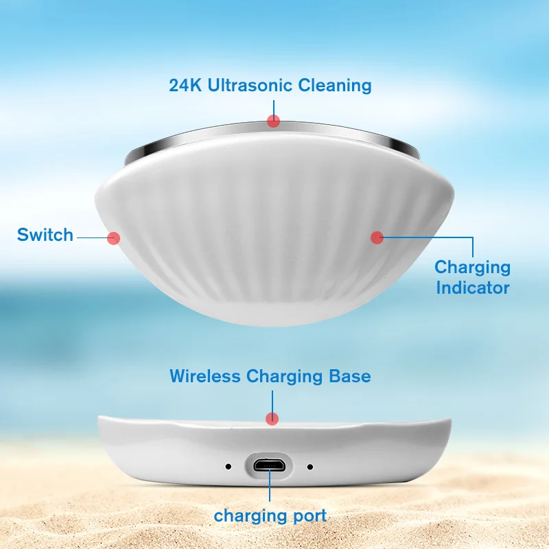  Portable Electric Ultrasonic Skin Scrubber Facial Beauty Vibration Massage Vacuum Blackhead