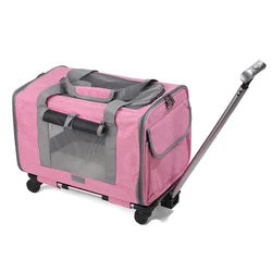 Wholesale Pet carriers and stroller with with 4 wheels and a telescopic handle for dogs cats
