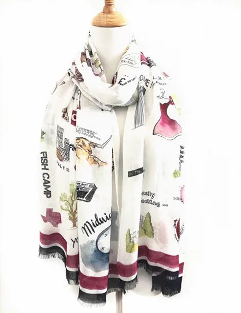 
Low MOQ super soft light weight digital print 100% natural bamboo scarf 