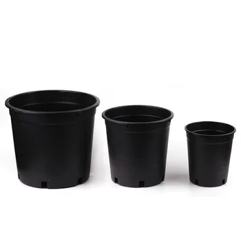 1 2/3/5/7/10/15/20/25 gallon small garden plant black plastic nursery flower pots