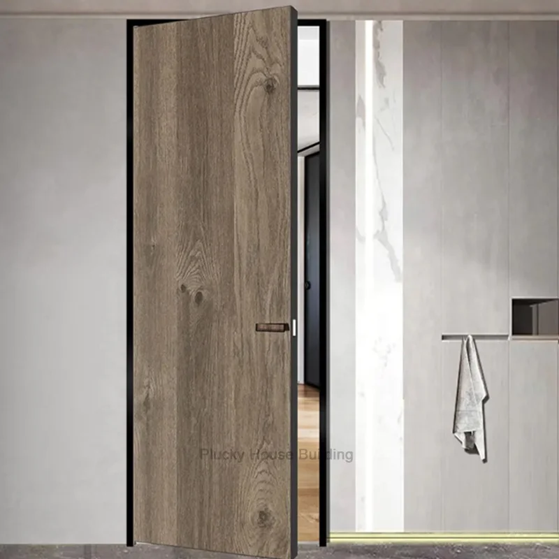 Modern Flush Design Invisible Frameless Door with Hidden Hinge Wood Door