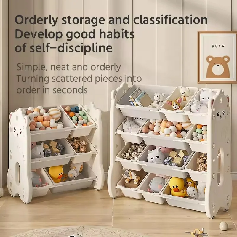 Thickened Large Capacity Toys Storage Cabinet Children Organizer Plastic Toy Kitchen Cabinet For Kids
