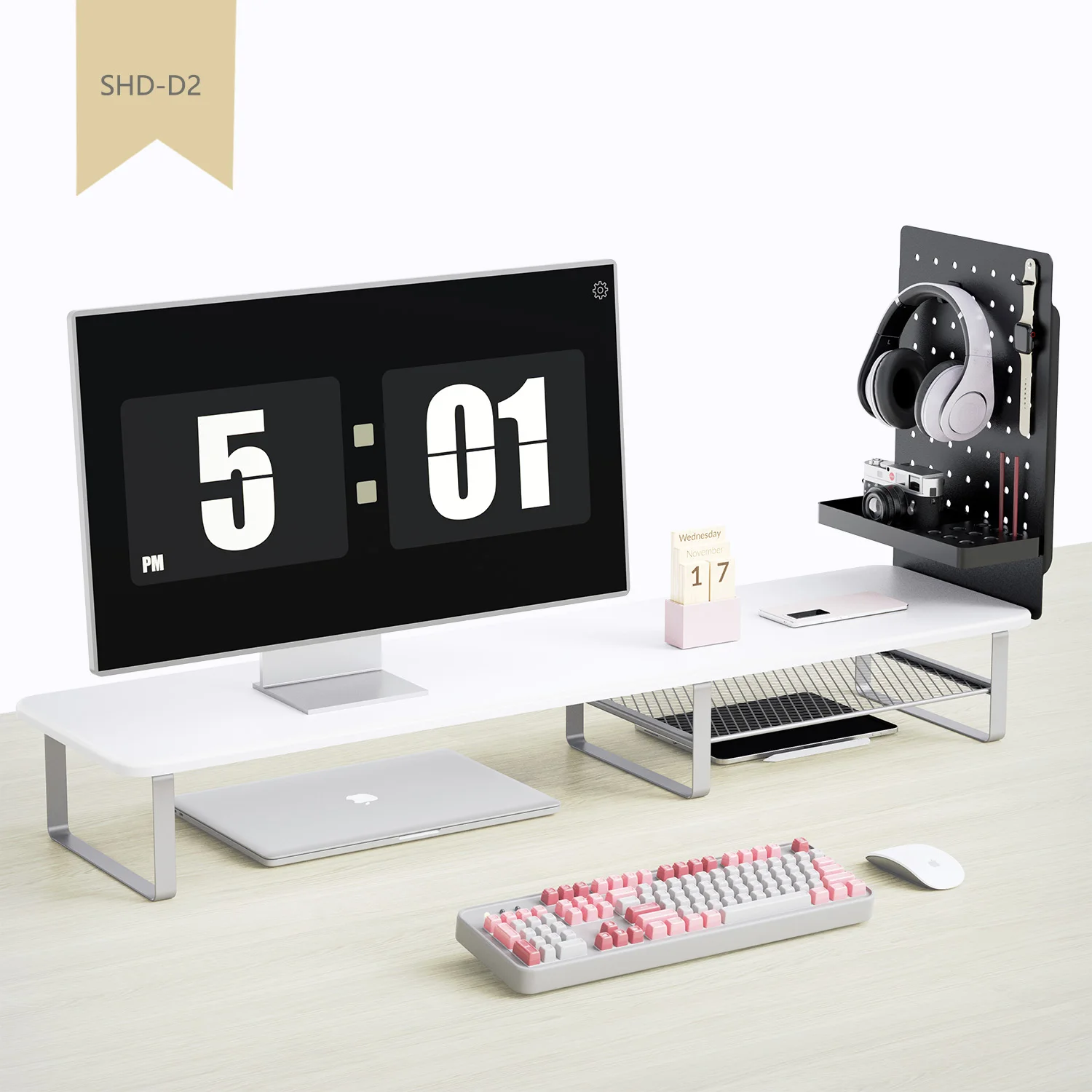 Good selling pegboard organizer monitor stand for gaming desk With vertical laptop stand