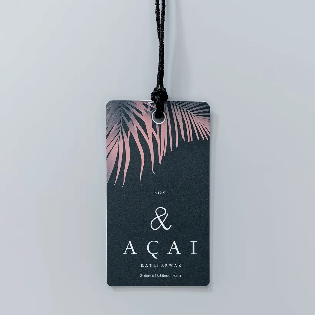 Custom Single Color Hangtag Labels Clothing Hang Tags Black Rectangle Hang Tags Printing Brand Logo on Bags