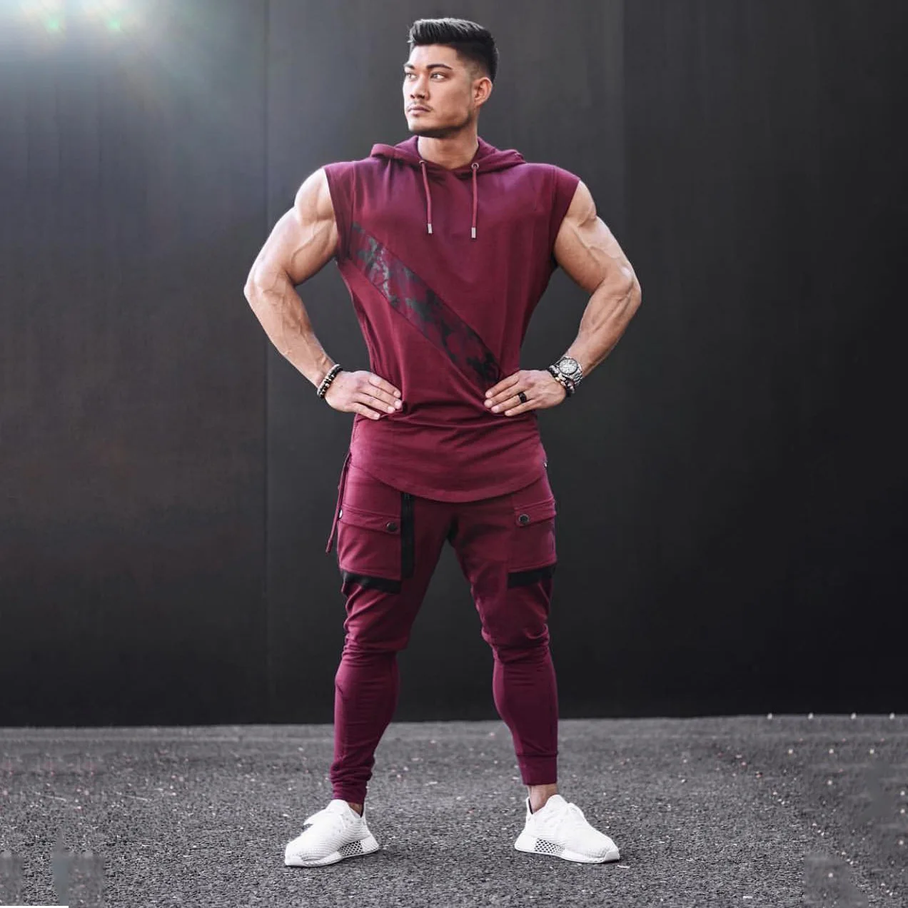 2022 Mens Hooded Gym Tank Top Stringers supper dry Athletic Running Wear Men