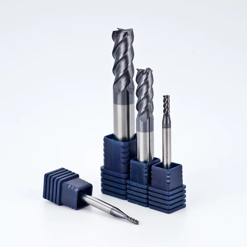 Solid Carbide 4 Flute Flat End Mill With 45 Degree Helix Angle
