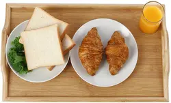 Adjustable Natural Bamboo wooden Folding Bed Table Handles Laptop Desk