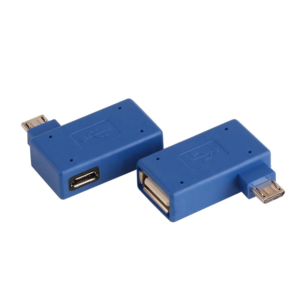Микро-адаптер USB 2 0 мама-папа Micro OTG порт питания 90 градусов левый угол Usb адаптеры Конвертер