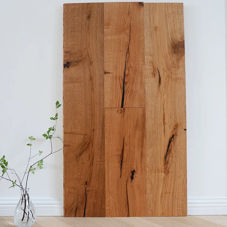 
Cheap price rustic grade natural color UV lacquer French oak parquet wood floor engineered 