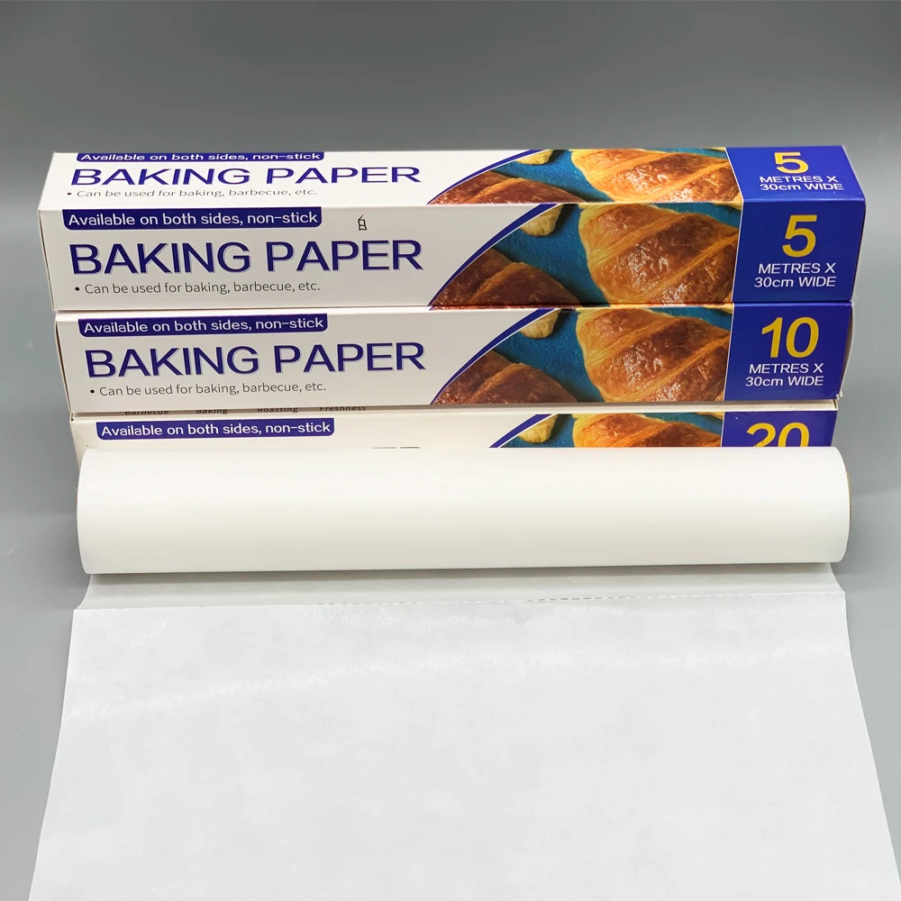 Food grade disposable custom logo grease proof waterproof silicone baking paper roll easy tear