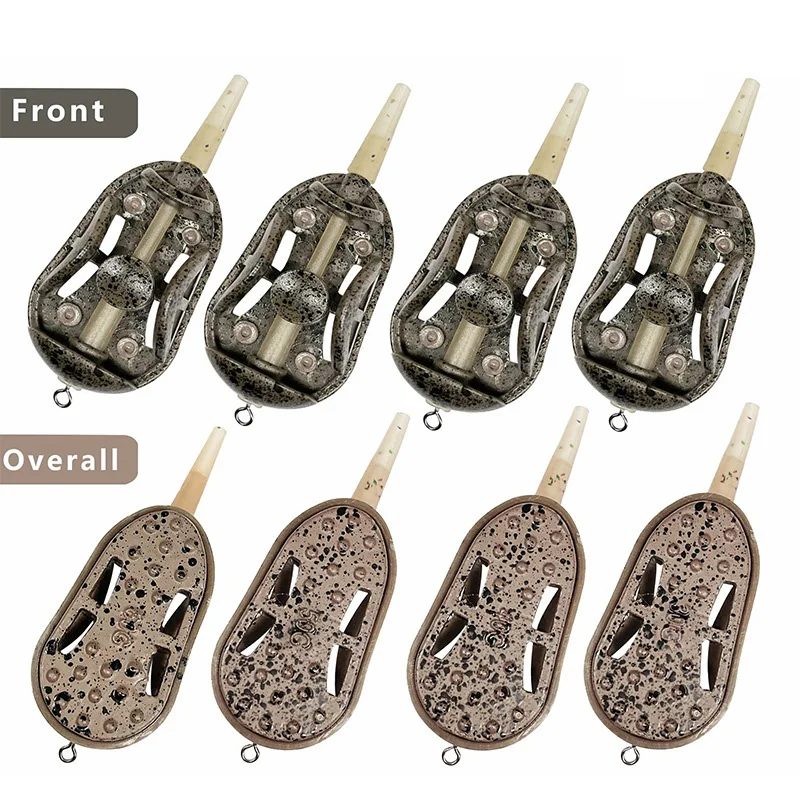 2023 New Arrival Cross-border European Lead Sinker Flat Plumb Pendants Counterweights Method Fishing Feeder Cage
