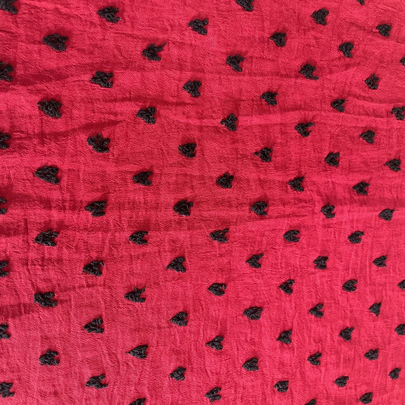 2022 Wholesales Textiles Modern 100 Polyester Plain Soft CEY Jacquard Cut flower Double Colors Fabric crepe For Dressts