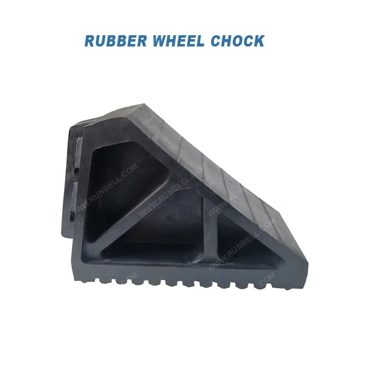 Travel Accessories Heavy Duty Wheel Chock Blocks Rubber Tire Stoppers with Handle for Automotive Car